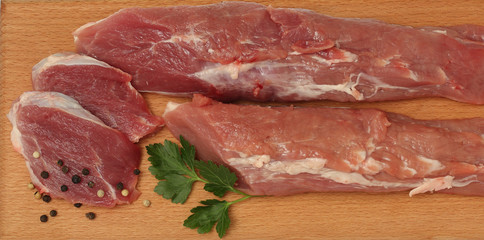 fresh raw meat isolated on white background