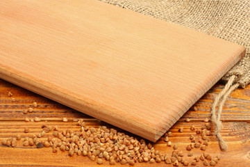 buckwheat on wood background