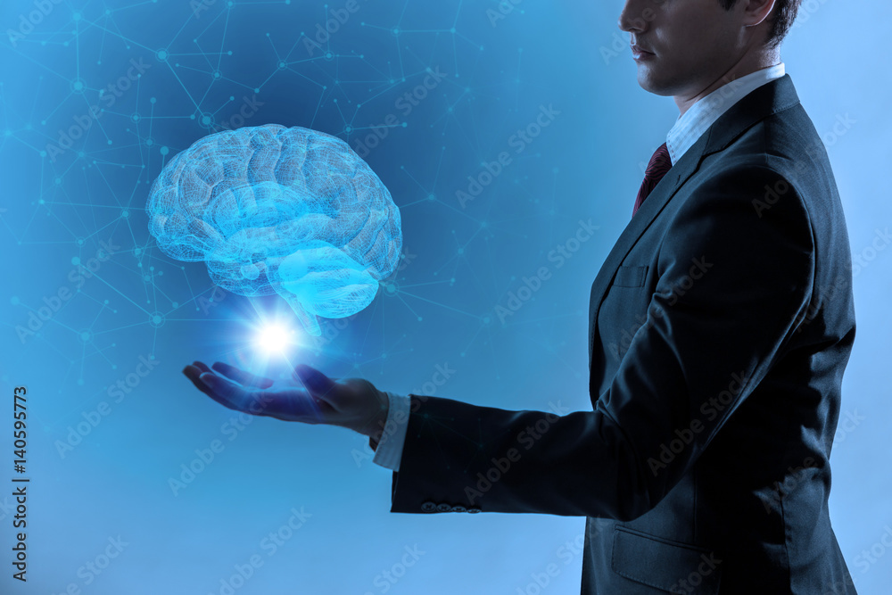 Poster AI(Artificial Intelligence) concept, 3d rendering