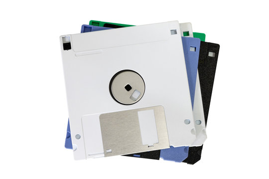 Computer floppy disk isolated on white background with clipping path