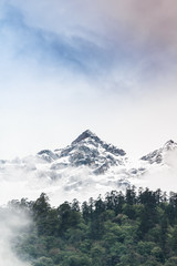 Snow mountain with fog , Lachen North Sikkim India - 140596188