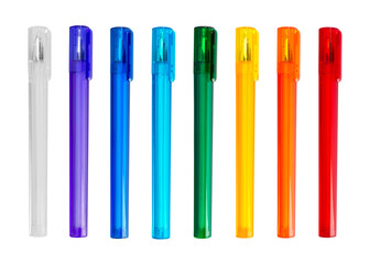 set of plastic ballpoint pens.
