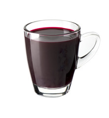 Fresh juice of beets isolated on white background. Close up.