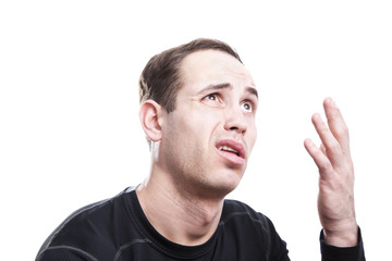 portrait of a surprised man