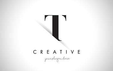 T Letter Logo Design with Creative Paper Cut