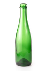 Empty Green Glass Beer Bottle on the white background - 140601163