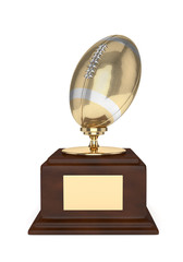 3d render of american footballl trophy over white