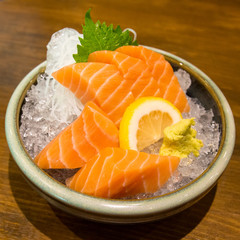Fresh Raw Salmon Sashimi On Ice - 140602156