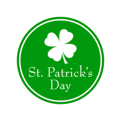 Icono plano St. Patrick's Day con trebol en circulo verde