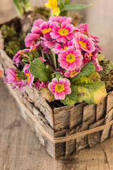 DIY home decoration with pink flowers.