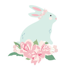 Bunny with Flower Bouquet
