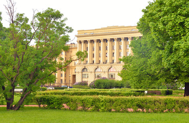 Park on Troitskaya Square in St.Petersburg.