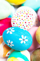 Easter background with eggs and copyspace. Happy Easter!.