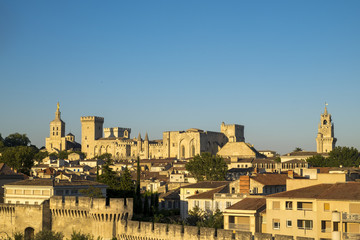 Fototapeta na wymiar Exterior of Palais des Papes, UNESCO World Heritage Site, and church, Avignon, Vaucluse, Provence, France, Europe