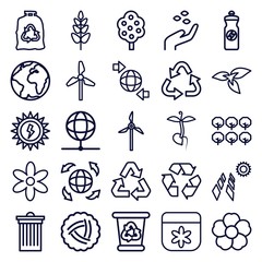 Set of 25 ecology outline icons