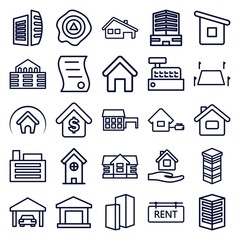 Set of 25 real outline icons