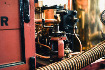 Fototapeta premium Close-up of part of old fire truck.