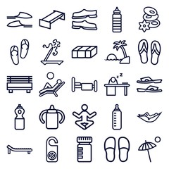 Set of 25 relax outline icons