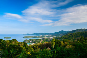 Fototapeta na wymiar Landscape of Phuket View Point, Karon Beach and Kata Beach and Patong Beach