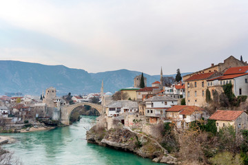 Fototapeta na wymiar old bridge in Mostar Bosnia and Herzegovina