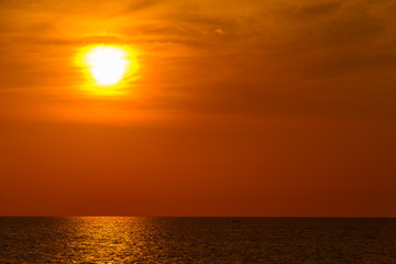 Obraz na płótnie Canvas Landscape of sunset with at Nai Yang Beach, Phuket Province, Thailand.