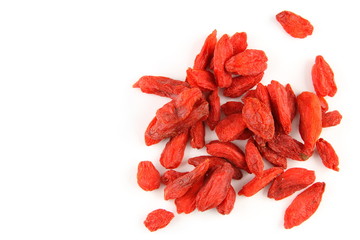 dried goji berries isolated on a white background