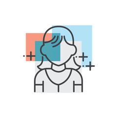 Teen, human avatars icon 3 color