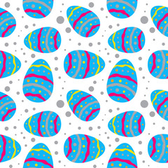 Vector Easter Seamless Pattern with Colorful Eggs