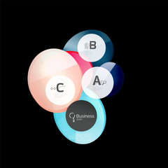 Vector glossy glass circles speech bubble on black