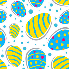 Vector Easter Seamless Pattern with Colorful Eggs