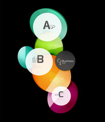 Glossy glass circle banner design template