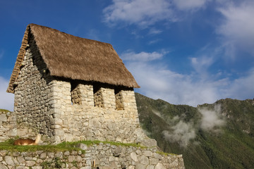 Guard house, Machu Picchu, Unesco World Heritage site, Sacred Valley, Peru 