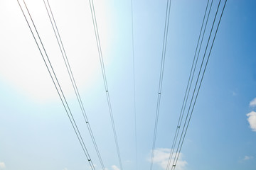 Electrical Power lines against clear Skype
