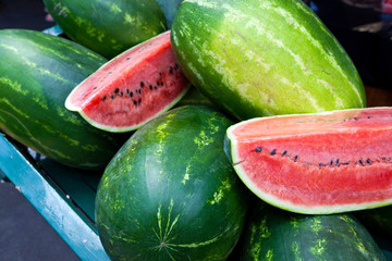 Close up view of watermelons