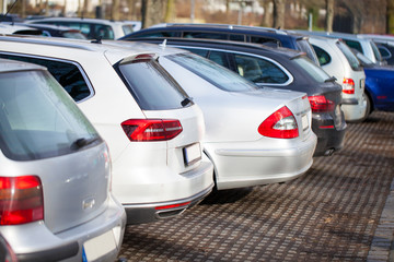 german cars on a parking area