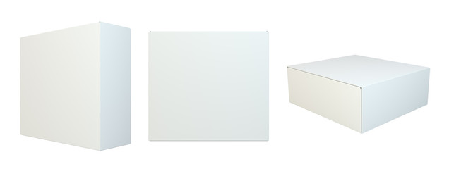 Package set box on white background. 3d rendering