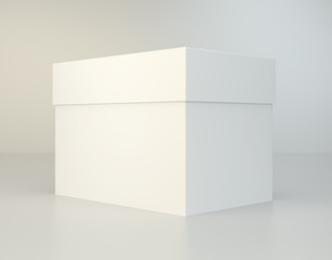Empty package on gray background. 3d rendering