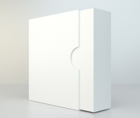 Empty package on gray background. 3d rendering