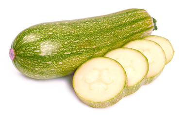 zucchini isolated in close up