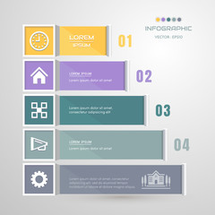 Infographics design template with icons, process diagram, vector eps10 illustration