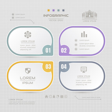 Infographics design template with business icons, process diagram, vector eps10 illustration