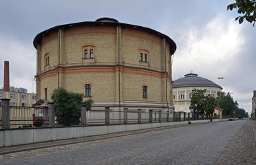 Gas factory of the late 19th century, gas-holders
