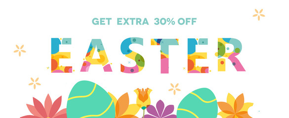 Easter Sale Banner, Sale Poster, Sale Flyer, Sale Vector, Vector illustration.