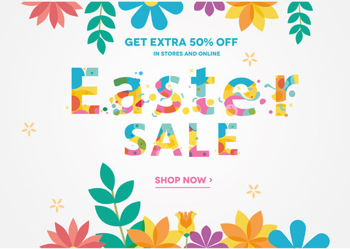 Easter Sale Banner, Sale Poster, Sale Flyer, Sale Vector, Vector illustration.