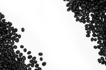 Dark roasted coffee beans border