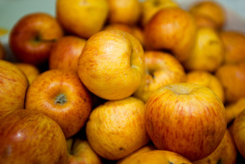 Close-up of apples in grocery store