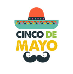 Cinco de mayo, Mexican fiesta banner and poster design with flags, decorations,