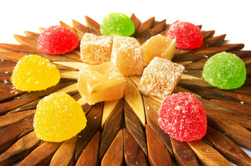 Sweets on a wooden base