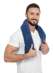 Sports man with towel