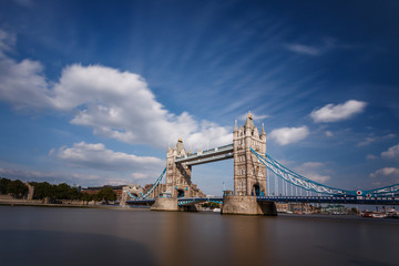 Fototapeta na wymiar London attraction Tower Bridge, long exposure
